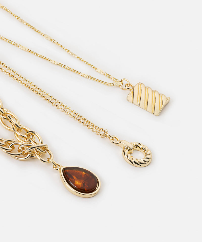 Ipekyol Mixed Pendant Necklace Set Gold