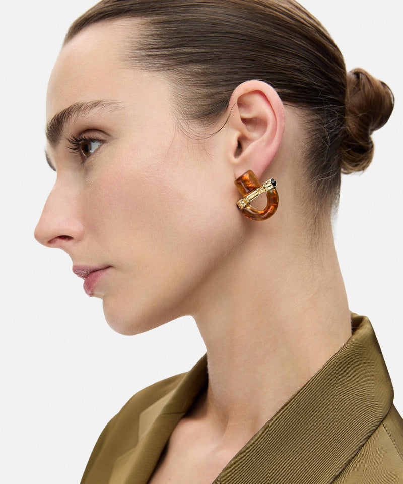 Ipekyol Resin Metal Earrings Brown