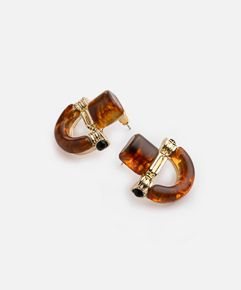 Ipekyol Resin Metal Earrings Brown