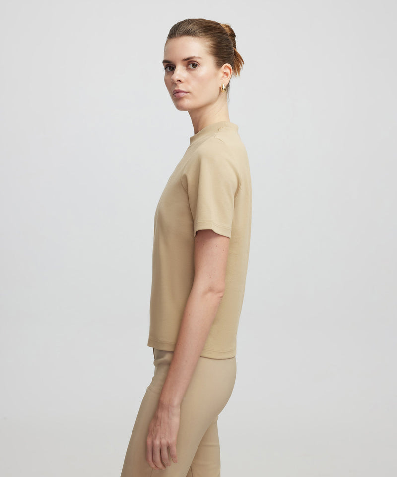 Ipekyol Basic High Collar T-Shirt Natural