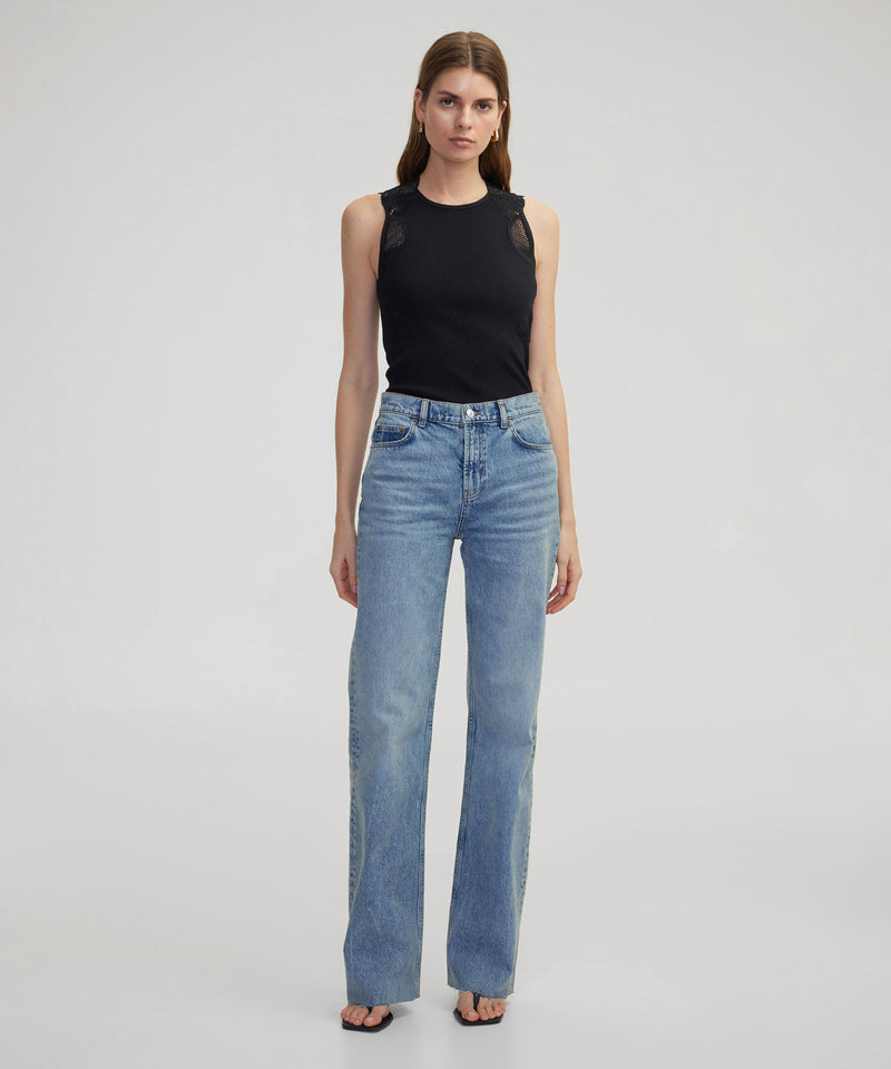 Ipekyol Embroidered Ribbed T-Shirt Black