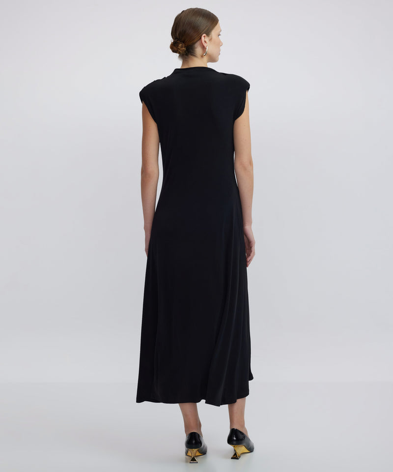 Ipekyol High Collar Draped Dress Black