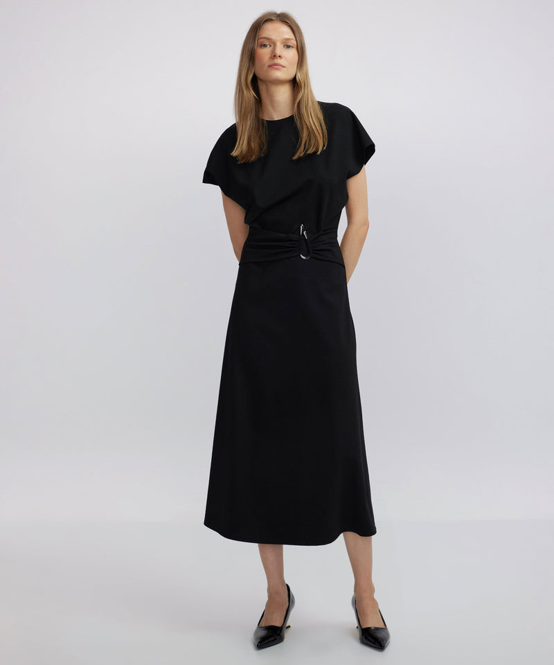 Ipekyol Metal Buckle Belted Dress Black