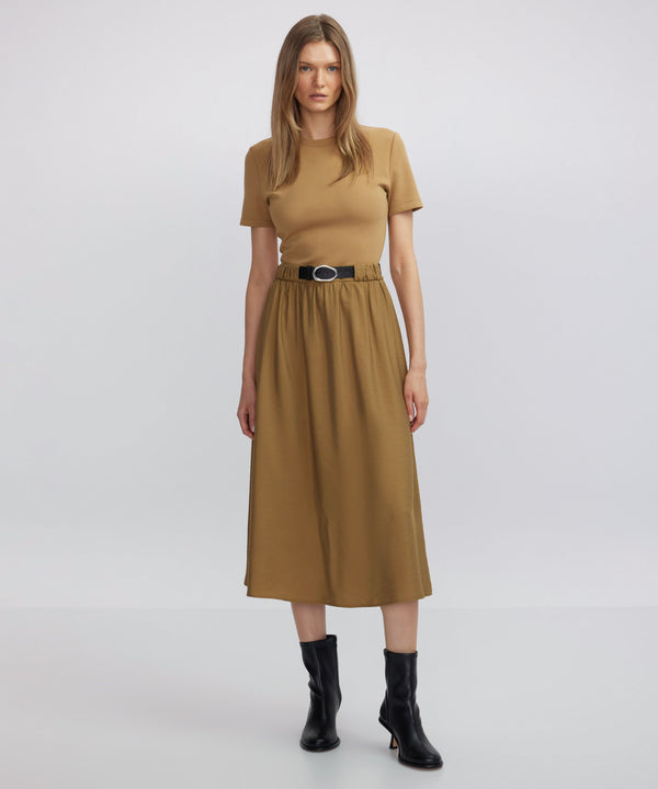 Ipekyol Fabric Mix Midi Dress Natural