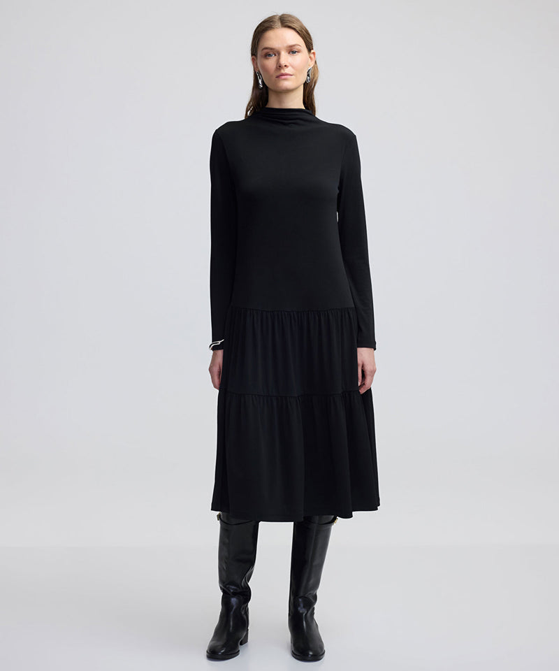 Ipekyol Pleated Knit Dress Black