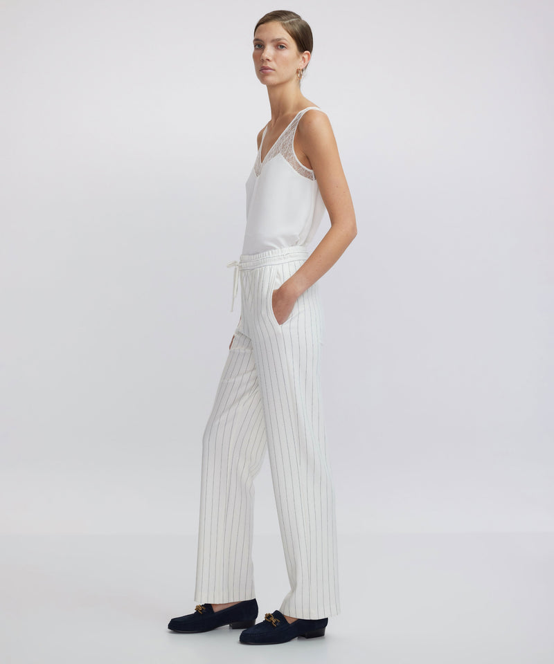 Ipekyol Striped Pattern Trousers Off White