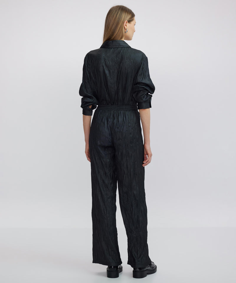 Ipekyol Leather Look Textured Trousers Black