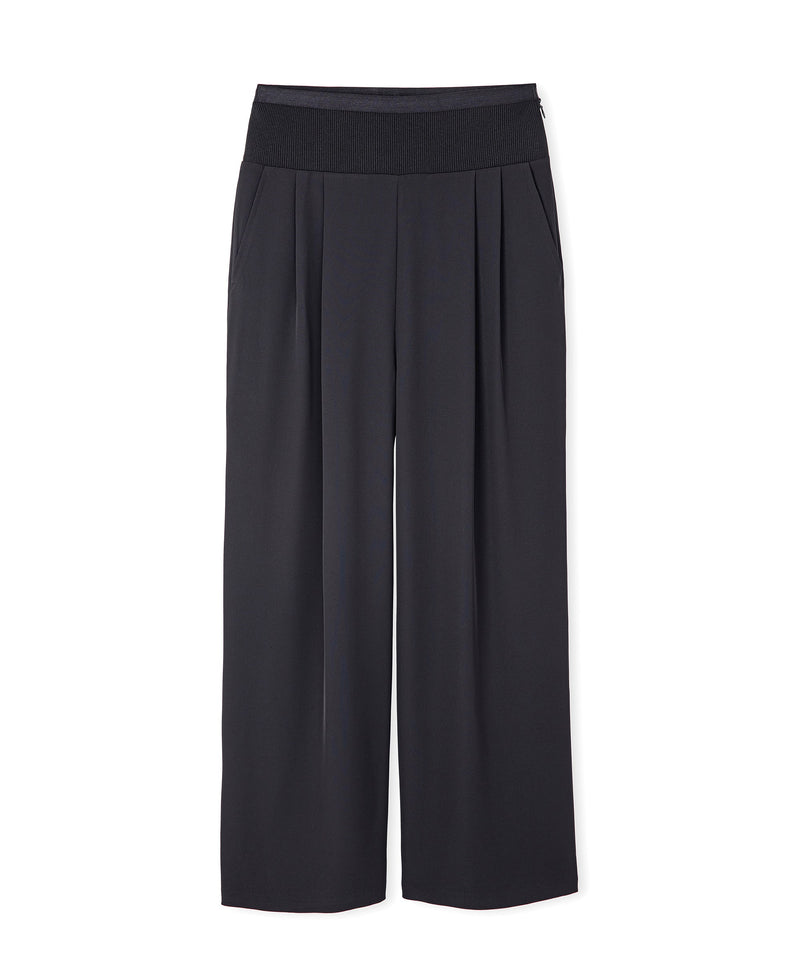 Ipekyol Ribana Mix Wide Leg Fit Trousers Black