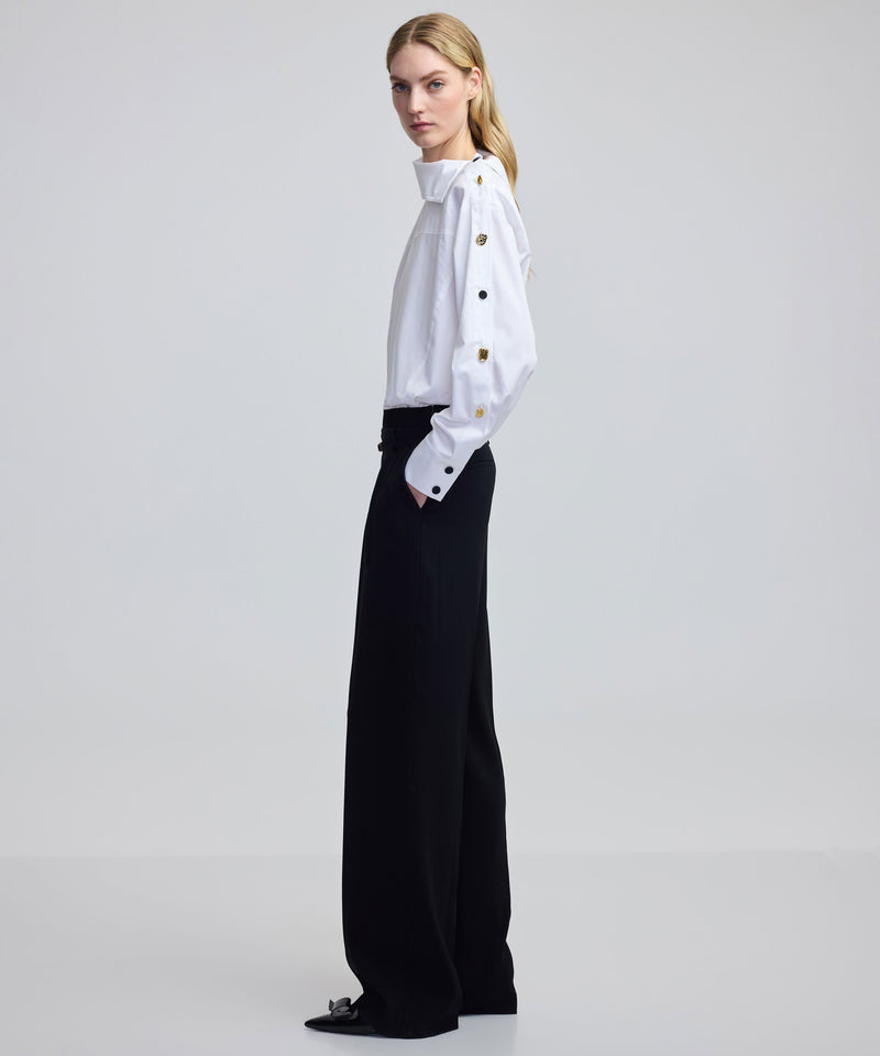 Ipekyol Knitwear Mix Wide Leg Fit Trousers Black