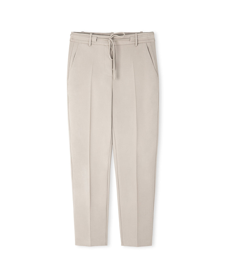 Ipekyol Thin Belted Drapey Fit Trousers Off White