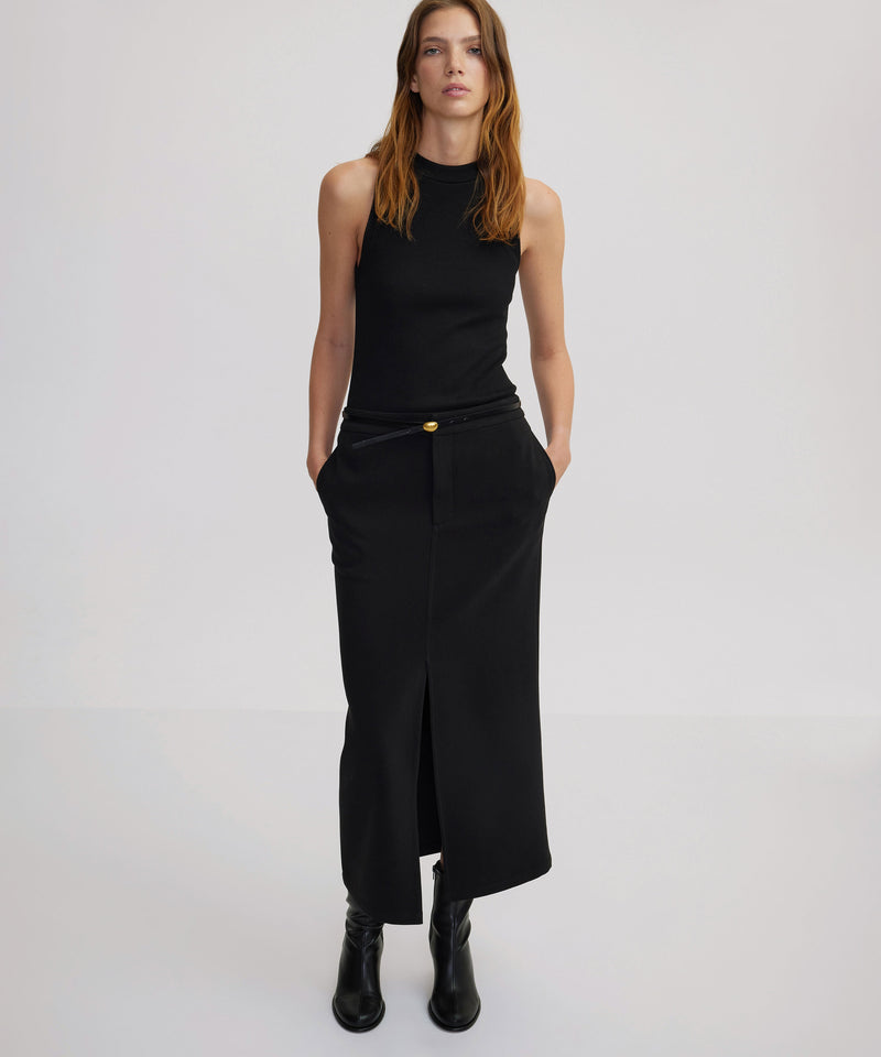 Ipekyol Straight Cut Midi Skirt Black