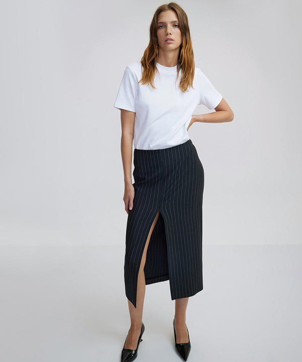 Ipekyol Striped Pattern Midi Skirt Anthracite