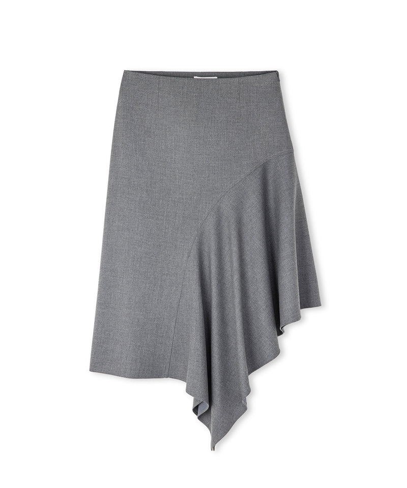 Ipekyol Asymmetrical Flounced Skirt Grey