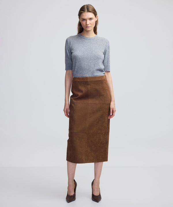 Ipekyol Suede Look Skirt Brown