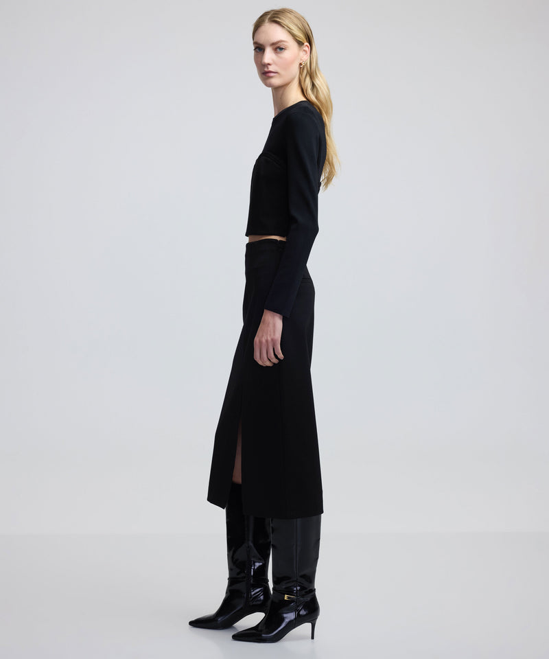 Ipekyol Straight Cut Skirt With Slit Black