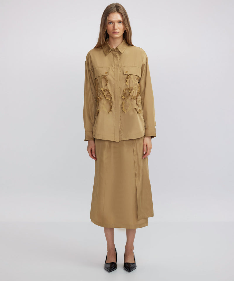 Ipekyol Embroidered And Embroidered Shirt Jacket Light Brown