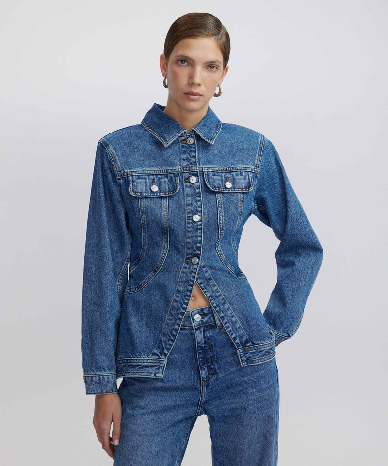 Ipekyol Peplum Denim Jacket Indigo