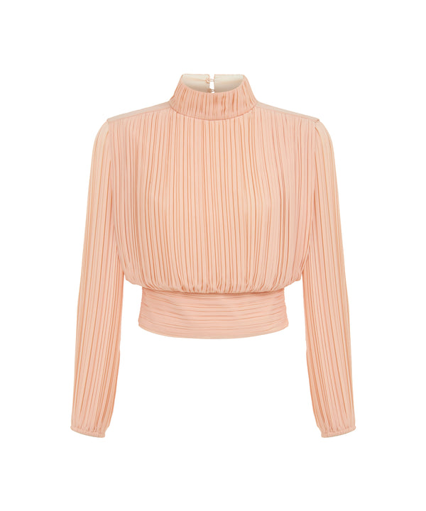 Ipekyol Detailed Waist Pleated Blouse Powder