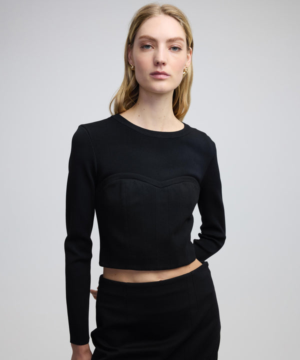 Ipekyol Knitted Mix Blouse Black