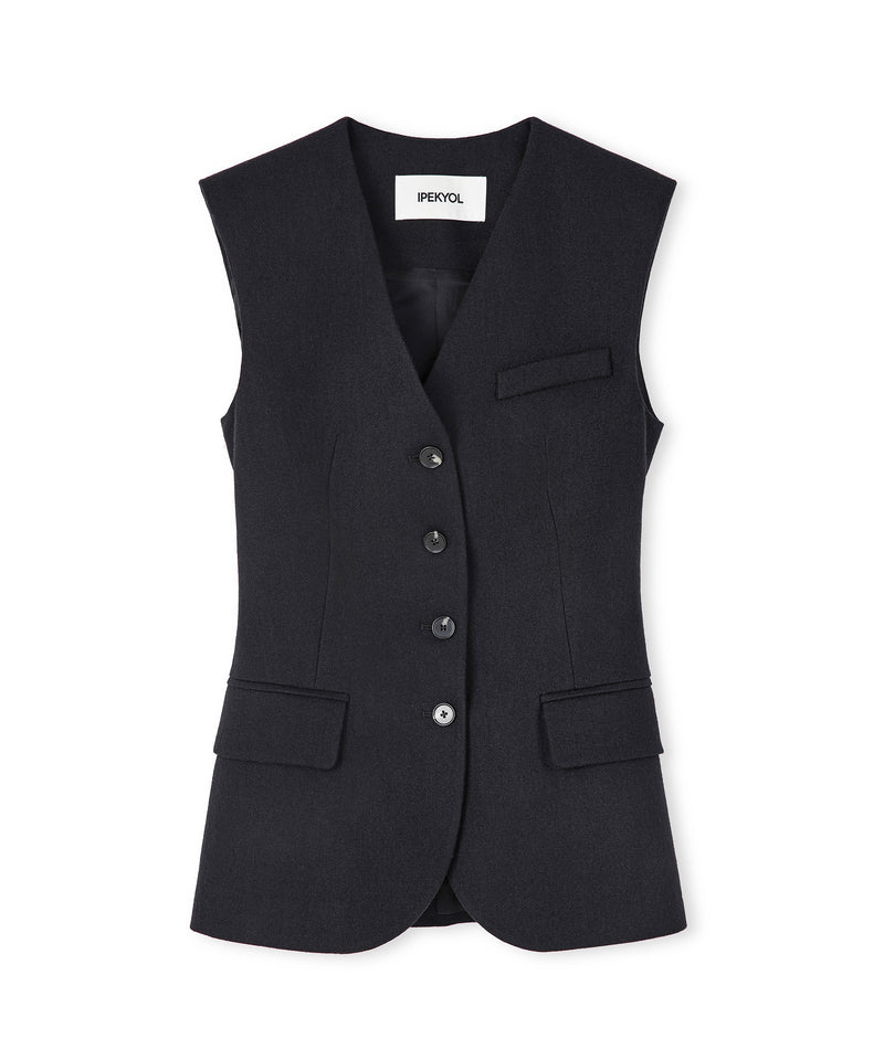 Ipekyol Wool Blend Padded Vest Black