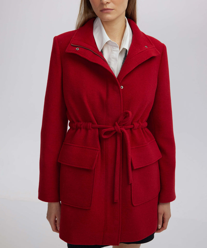 Ipekyol Coat With Wide Pockets And Belt Red