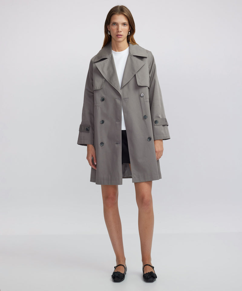 Ipekyol Buttoned Wide Collar Trench Coat Grey