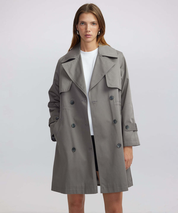 Ipekyol Buttoned Wide Collar Trench Coat Grey