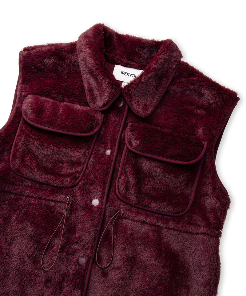 Ipekyol Faux Fur Vest Bordoux
