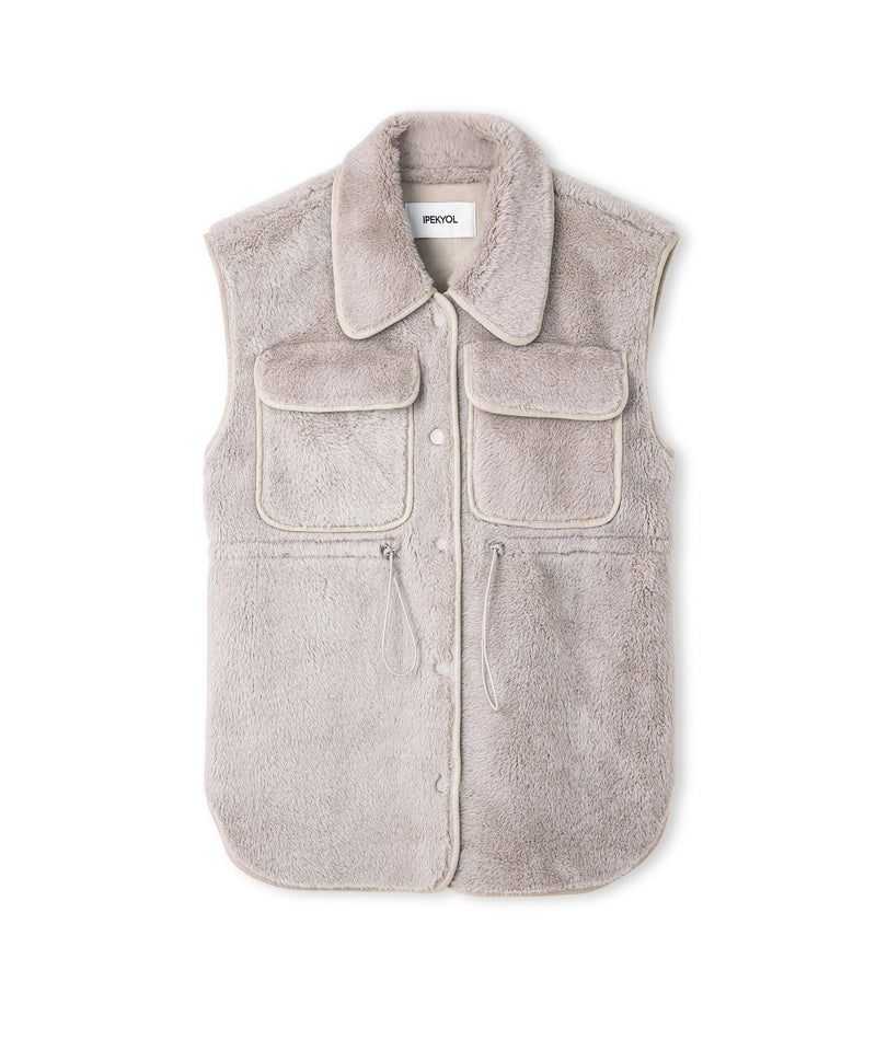 Ipekyol Faux Fur Vest Light Grey