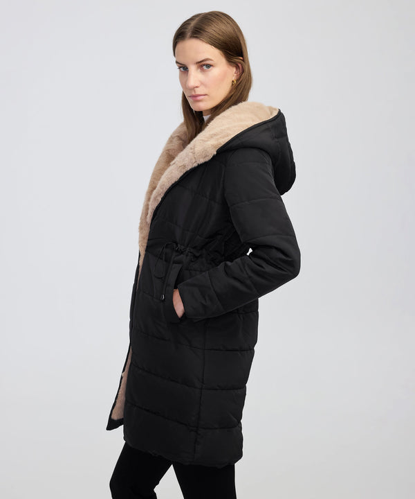 Ipekyol Color Block Jacket With Faux Fur Black