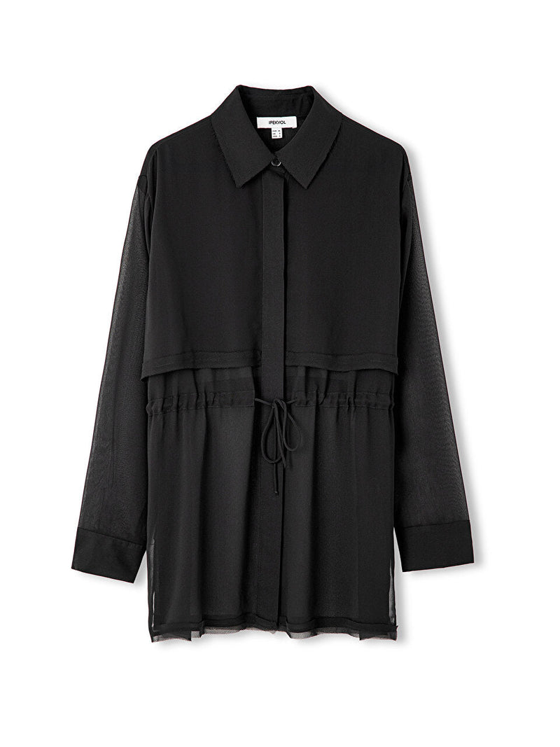 Ipekyol Tulle Mix Shirt Black