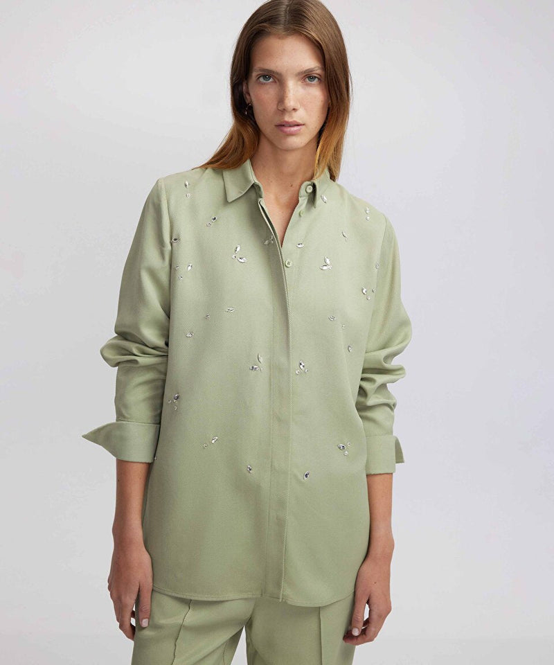 Ipekyol Embroidered Shirt Light Khaki