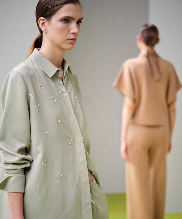 Ipekyol Embroidered Shirt Light Khaki