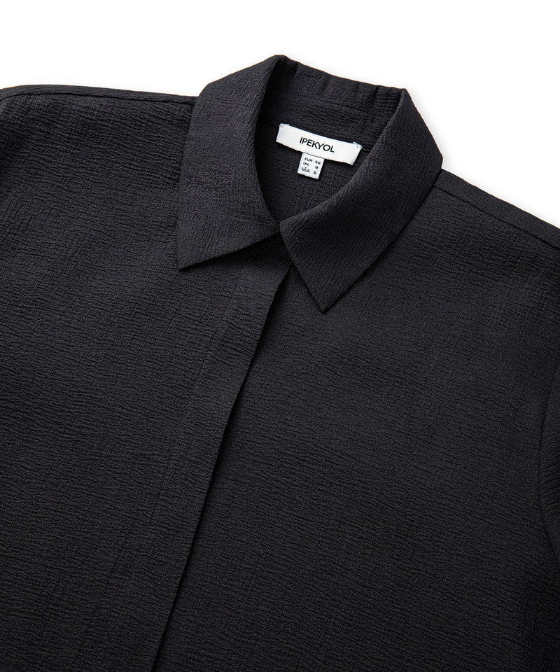 Ipekyol Oversize Shirt With Hidden Placket Black