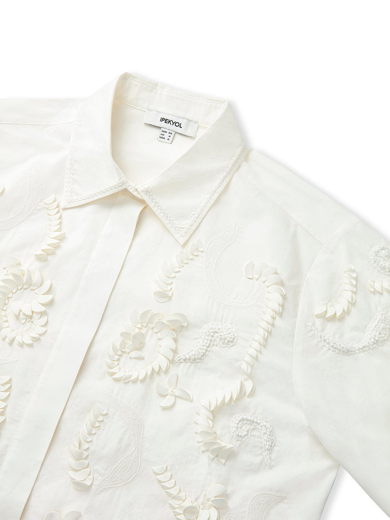 Ipekyol Embroidered Poplin Shirt White