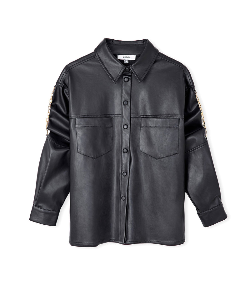 Ipekyol Leather Look Shirt Black