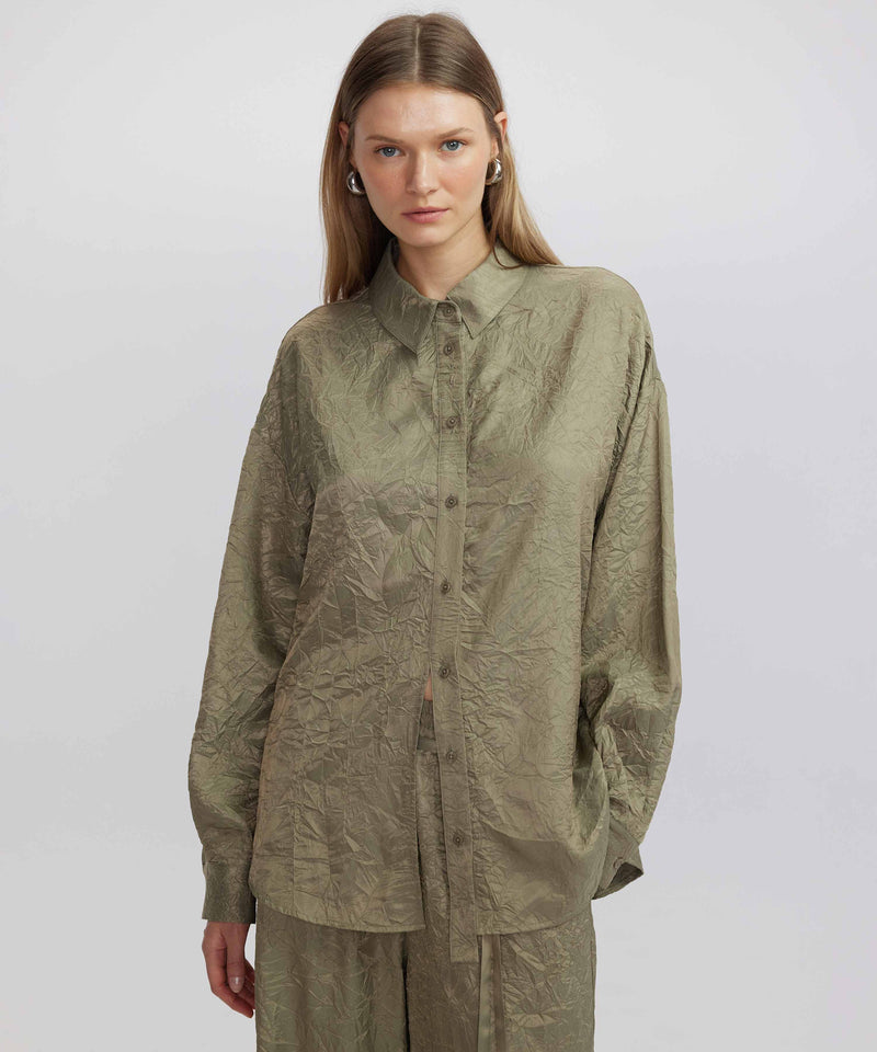 Ipekyol Oversize Textured Shirt Khaki