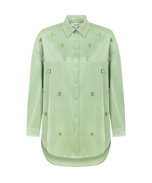 Ipekyol Embellished Detail Shirt Light Green