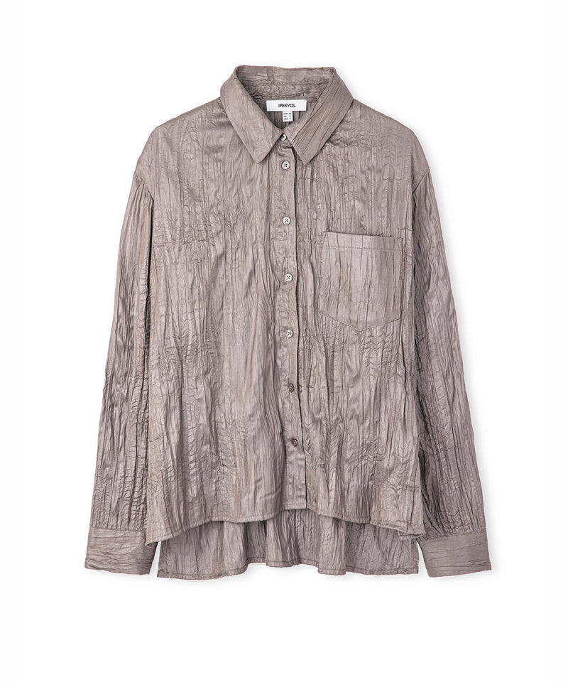 Ipekyol Leather Look Textured Shirt Mink