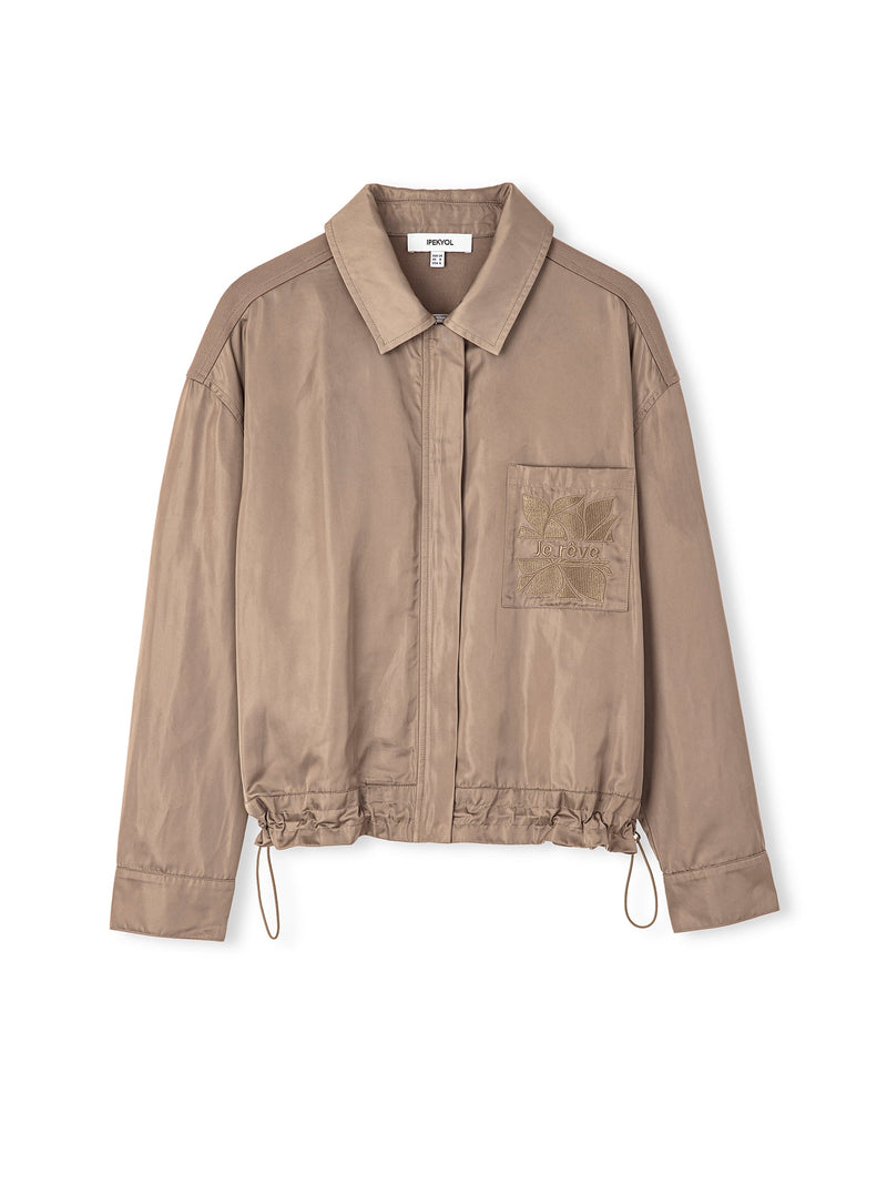 Ipekyol Fabric Mix Embroidered Shirt Mink