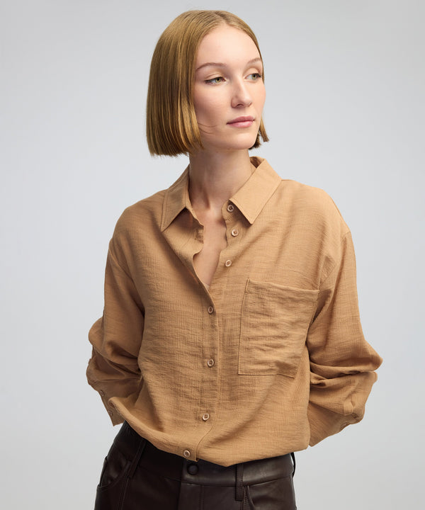 Ipekyol Textured Shirt With Pockets Camel