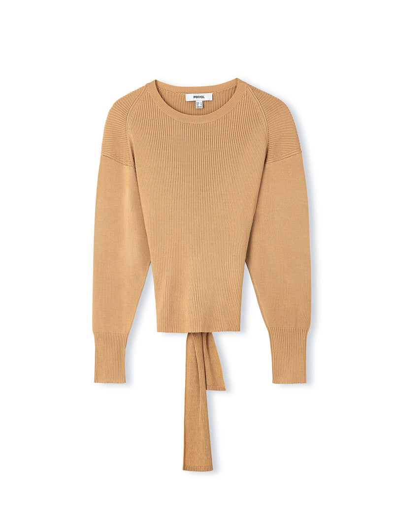 Ipekyol Waist-Tied Ribbed Knitwear Light Brown