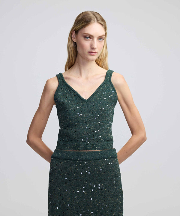 Ipekyol Sequined Strappy Knitwear Green