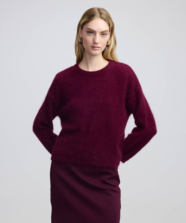 Ipekyol Angora Wool Plush Sweater Bordoux