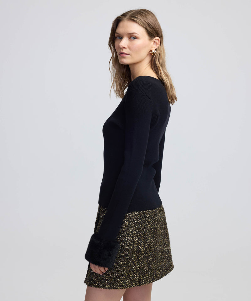 Ipekyol Knitwear With Removable Plush Trim Black