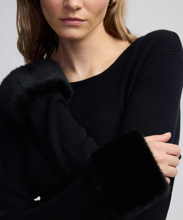 Ipekyol Knitwear With Removable Plush Trim Black