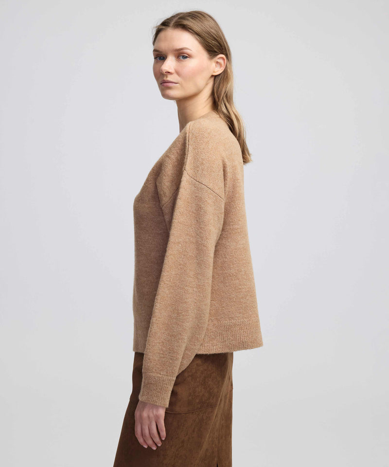 Ipekyol V-Neck Basic Knitwear Camel