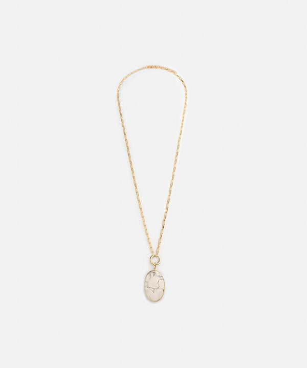 Ipekyol Metal Chain Necklace With Stone Pendant Gold