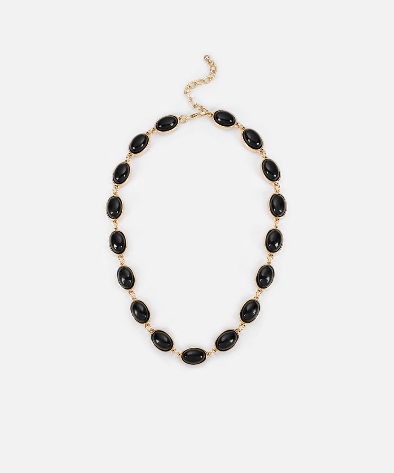 Ipekyol Metal Necklace With Contrast Stones Black