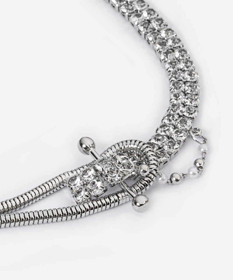 Ipekyol Metal Necklace With Crystal Stones Silver